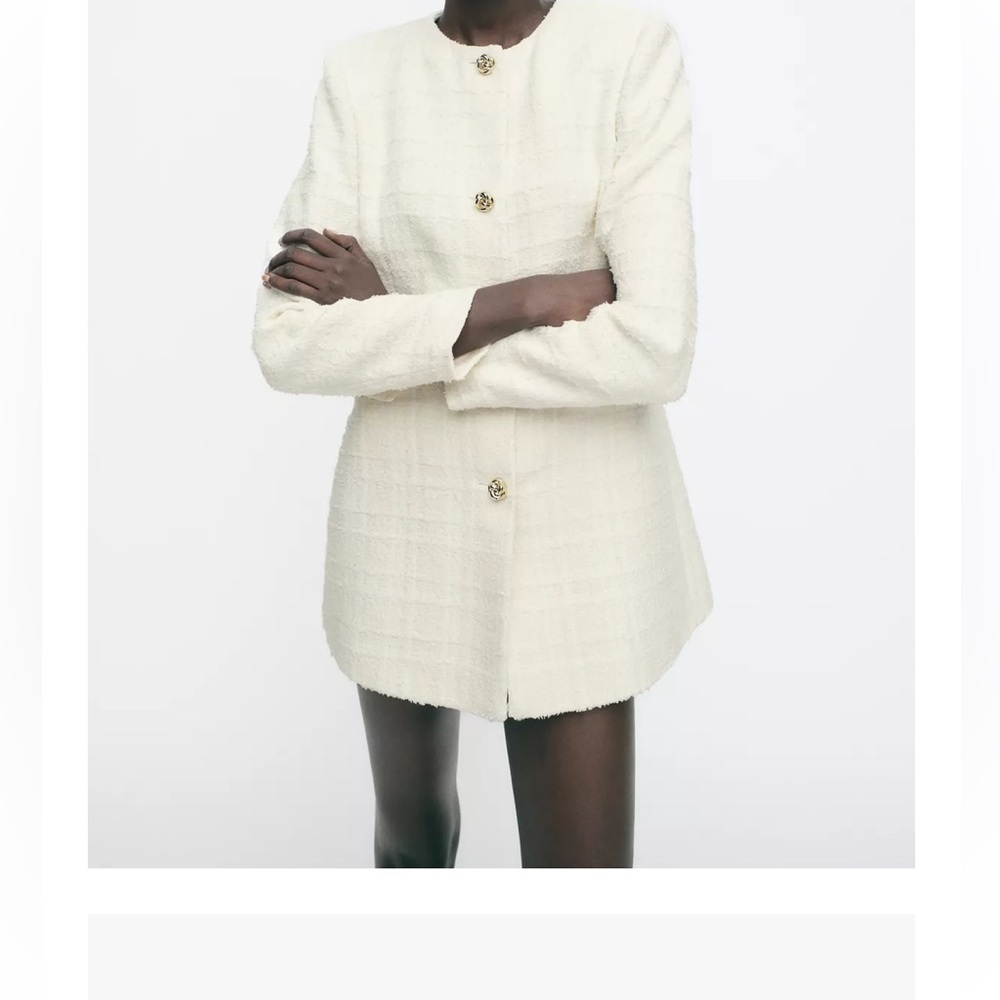 Zara Cream Blazer with Gold Buttons